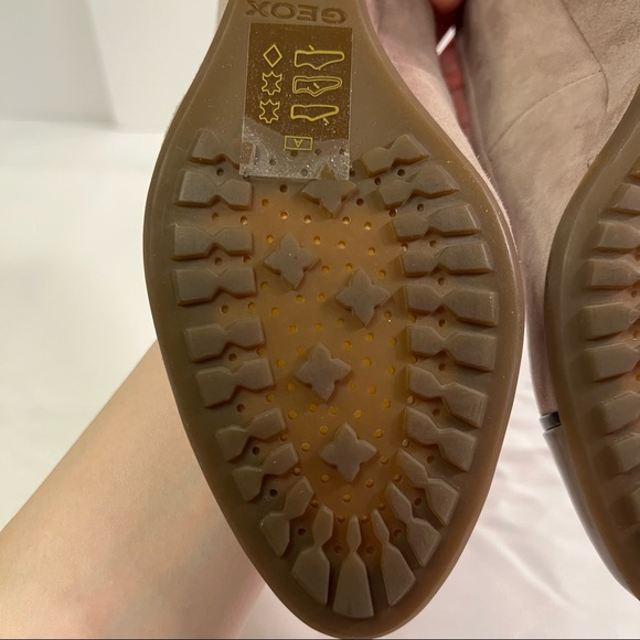 GEOX Respira D Venere Khaki suede and patent wedge heel size 7B BNWB - Picture 8 of 14